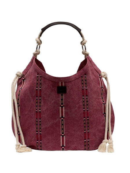 Geanta de mana Isabel Marant roz din material textil si piele