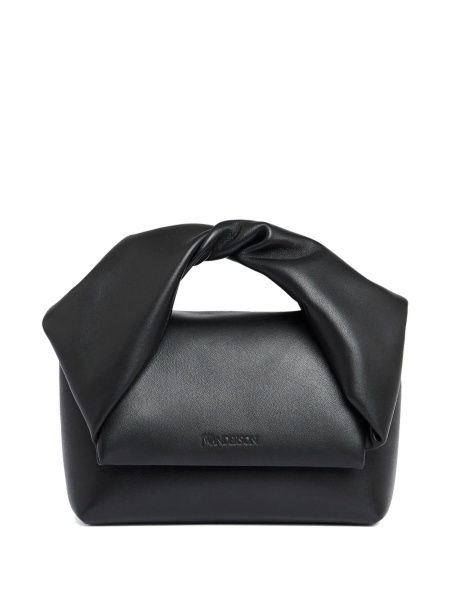 Geanta de mana JW Anderson neagra din zamak si piele
