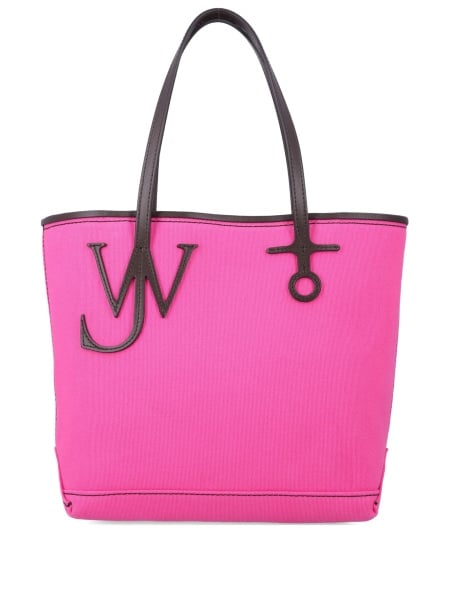 Geanta de mana JW Anderson roz din piele si bumbac