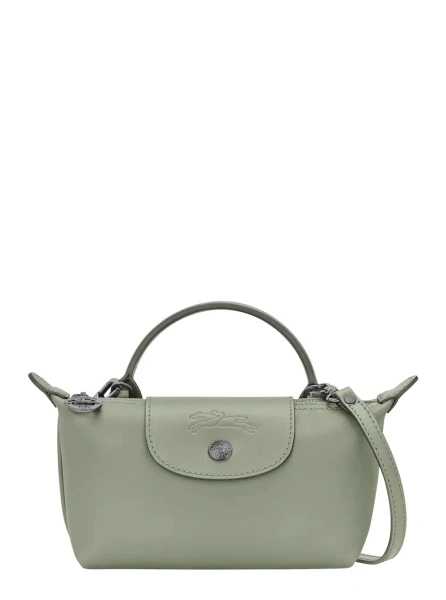 Geanta de mana Longchamp gri din piele