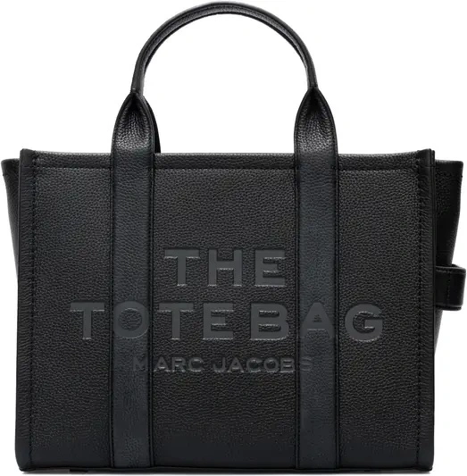 Geanta de mana Marc Jacobs neagra din piele 'The Leather Tote'