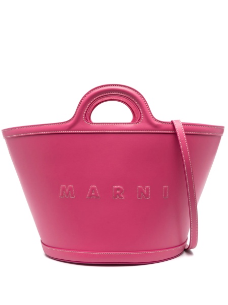 Geanta de mana Marni roz din piele
