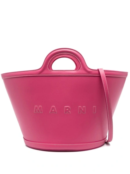 Geanta de mana Marni roz din piele