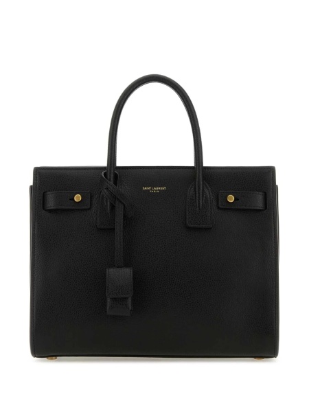 Geanta de mana Saint Laurent Sac De Jour neagra din piele si alama