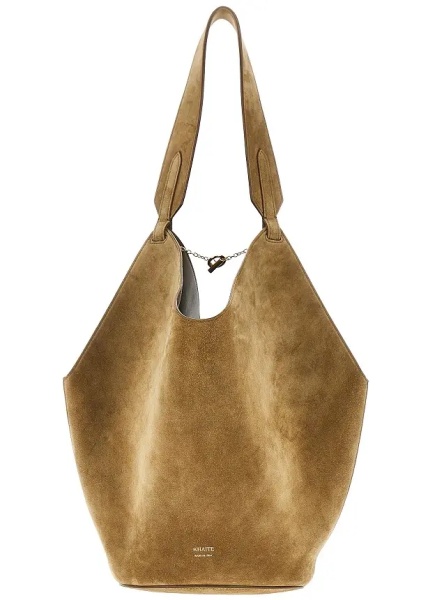 Geanta de mana Small suede leather 'Lotus' tote bag