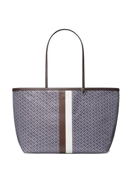 Geanta de mana Tory Burch albastra din in si bumbac
