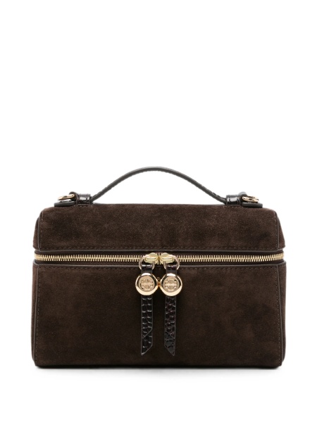 Geanta de mana Tory Burch maro din piele intoarsa
