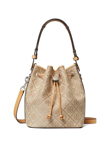 Geanta de mana Tory Burch neutra din bumbac si polyester