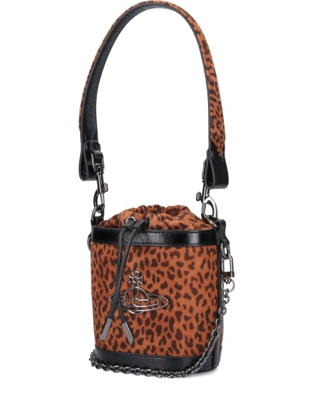 Geanta de mana Vivienne Westwood maro din piele