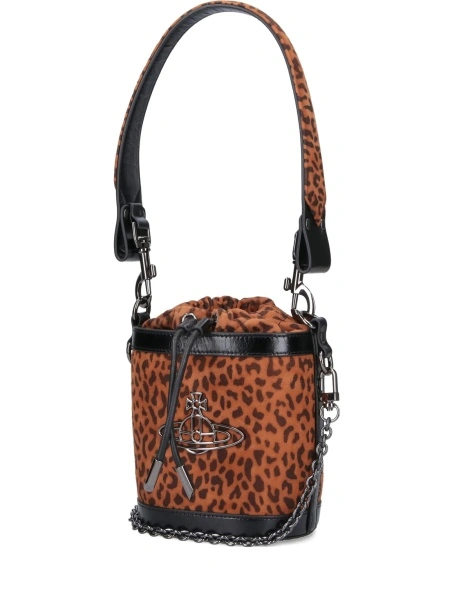 Geanta de mana Vivienne Westwood maro din piele