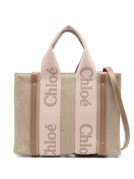 Geanta de plaja Chloe neutra din in si polyester