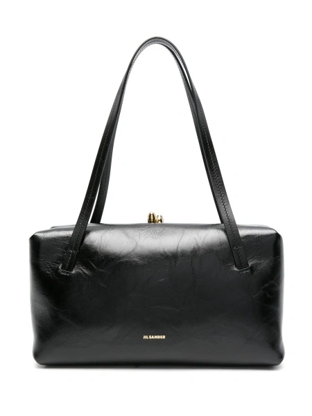 Geanta de umar Jil Sander neagra din piele