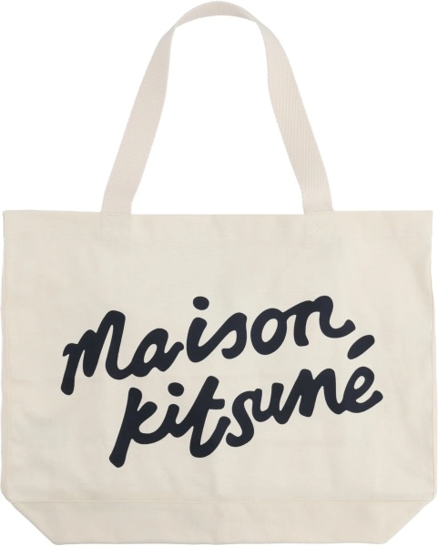 Geanta de umar MAISON KITSUNÉ Borsa Tote Con Scritta