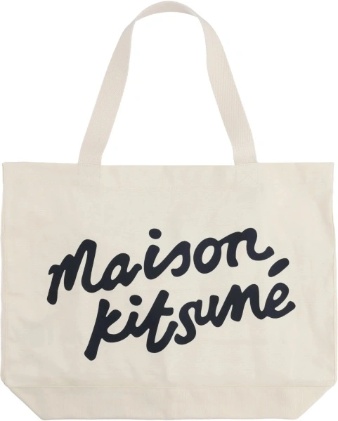 Geanta de umar MAISON KITSUNÉ Borsa Tote Con Scritta