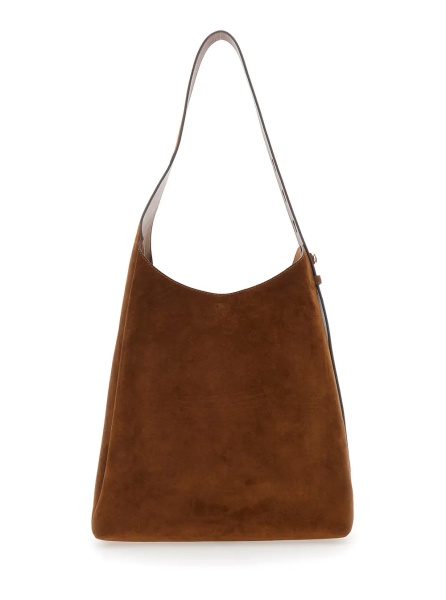 Geanta de umar Shoulder Bag 'Romy' with Adjustable Suede Strap Brown Women
