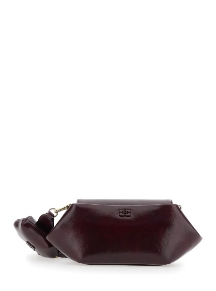 Geanta de umar Shoulder Bag with Magnetic Closure in Bordeaux Leather for Women