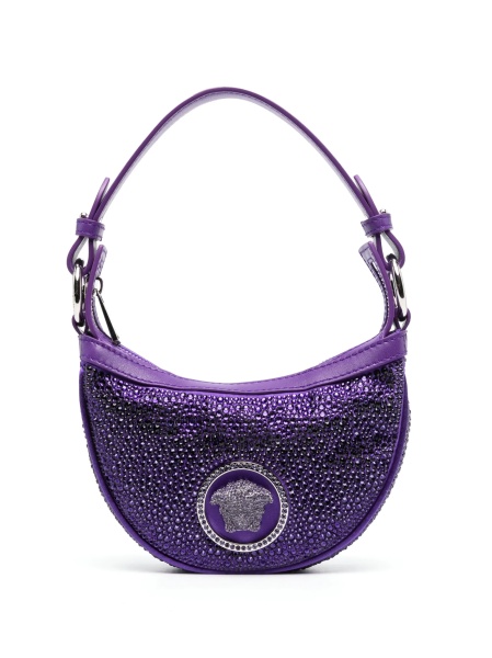 Geanta de umar Versace violet din material textil si piele