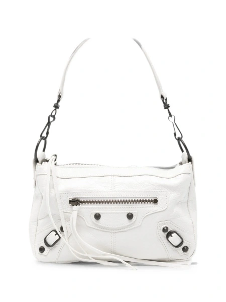 Geanta tip postas Balenciaga alba din piele