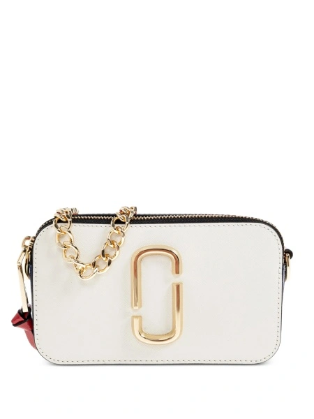 Geanta tip postas Marc Jacobs snapshot alba din piele