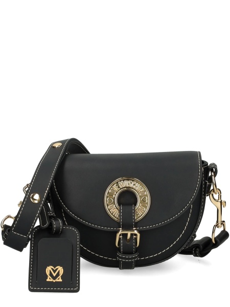 Geanta tip postas Moschino neagra din poliuretan