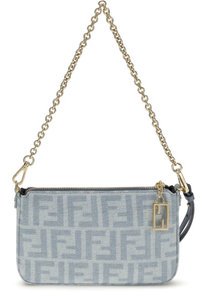 Genti Denim Baguette Clutch
