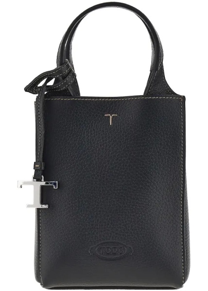 Genti Grained leather micro tote bag