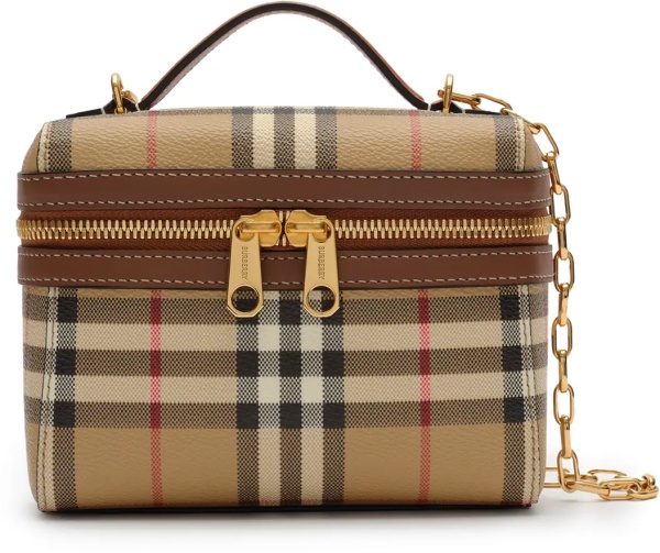 Genti Mini Check Vanity Bag.