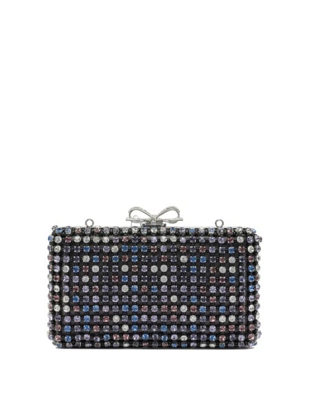 Genti Multi-crystal knit clutch bag