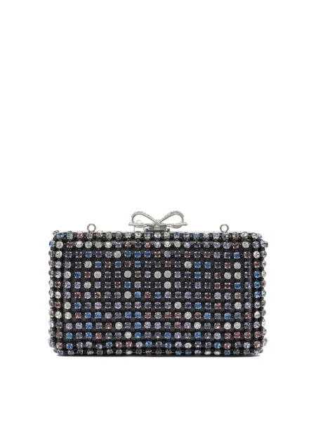 Genti Multi-crystal knit clutch bag