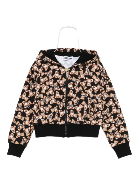 Hanorac Moschino negru din bumbac si elastan