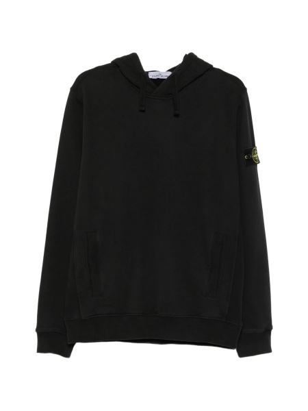 Hanorac Stone Island negru din bumbac