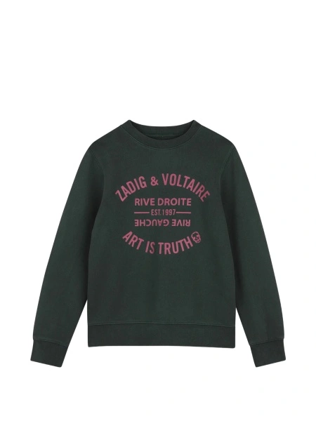 Hanorac Zadig & Voltaire verde din bumbac