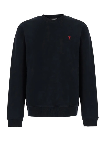 Hanorace Blue Sweatshirt with AMI de Coeur Logo on the Front in cotton for Men