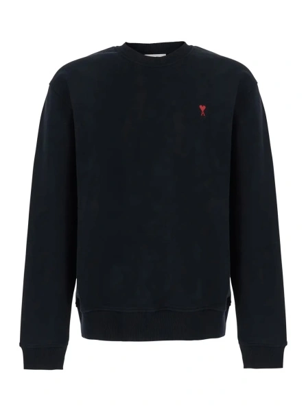 Hanorace Blue Sweatshirt with AMI de Coeur Logo on the Front in cotton for Men