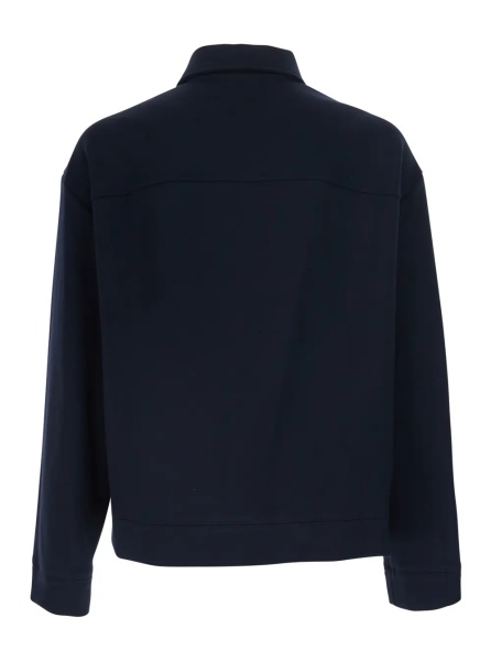 Jacheta Blue Jacket with Front Closure and GG logo detail in cotton jersey men