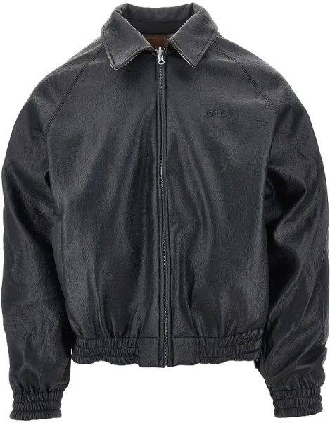 Jacheta Faux leather and flannel reversible jacket