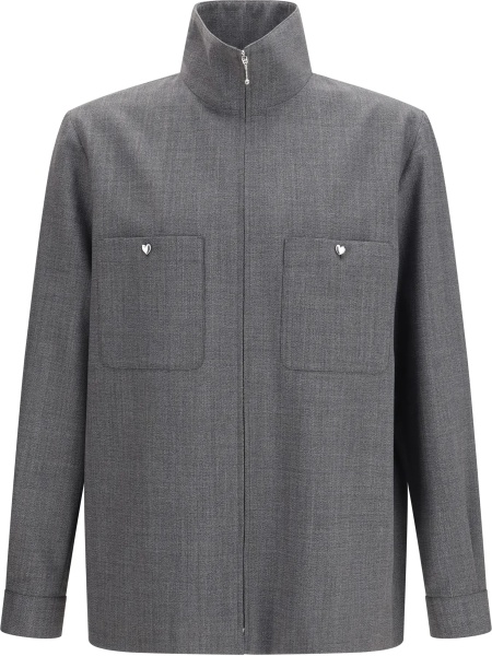 Jacheta Mouliné wool shirt Jacket
