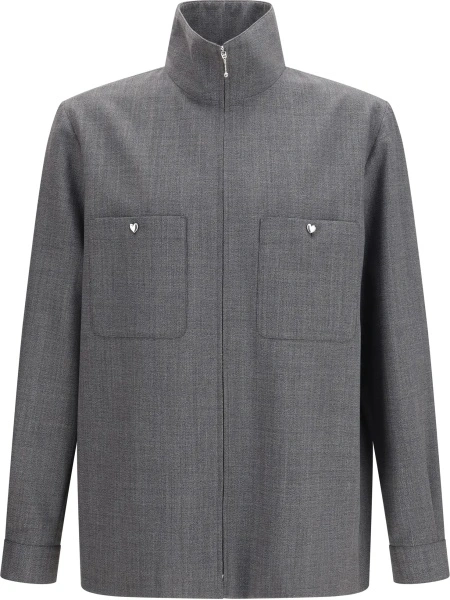 Jacheta Mouliné wool shirt Jacket