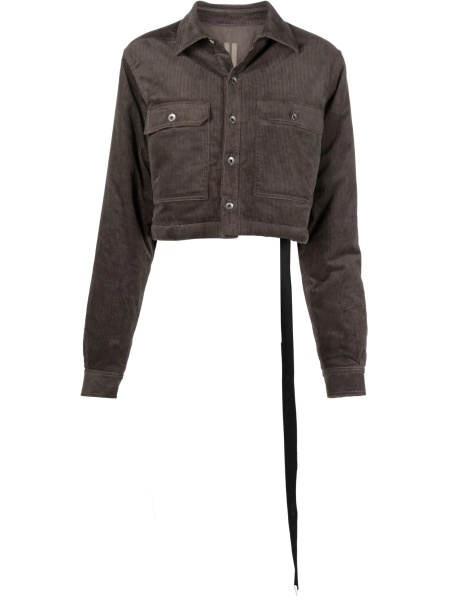 Jacheta Rick Owens gri din bumbac si elastan