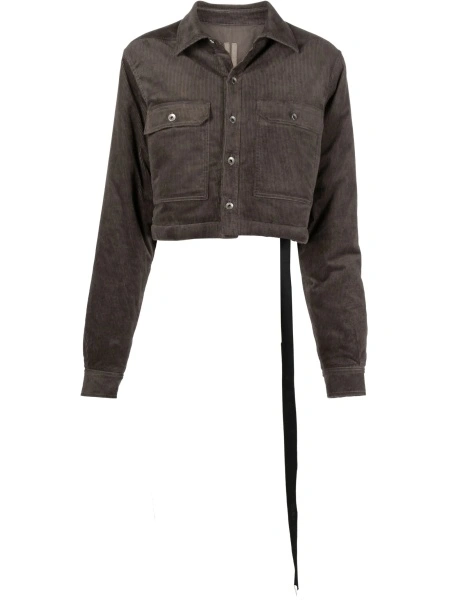 Jacheta Rick Owens gri din bumbac si elastan