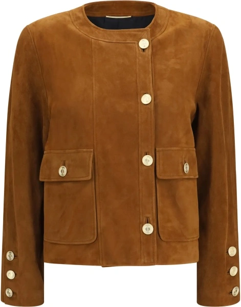 Jacheta Short suede Jacket with buttons
