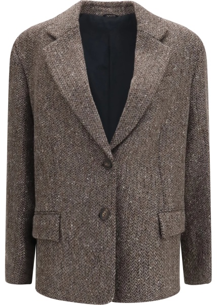 Jacheta Single-breasted virgin wool blend Jacket