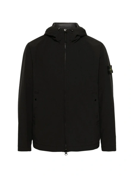 Jacheta Stone Island neagra din spandex/elastan si polyester