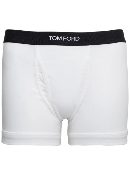 Lenjerie White Boxer Shorts with Elastic Waist with Logo Lettering in Cotton Man