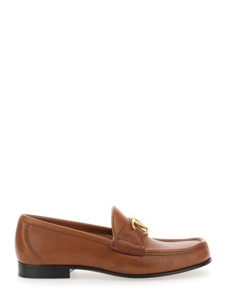 Mocasini Beige Loafers with VLogo Signature Detail in Leather Man