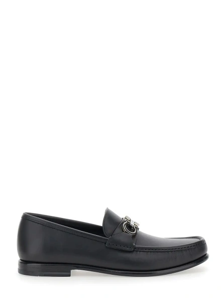 Mocasini Ferragamo negri din piele 'Avril'