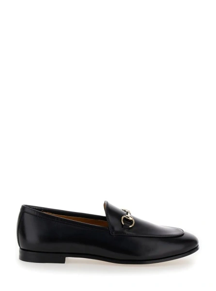 Mocasini Loafers 'Jordaan' with Horsebit Detail in Black Leather for Women