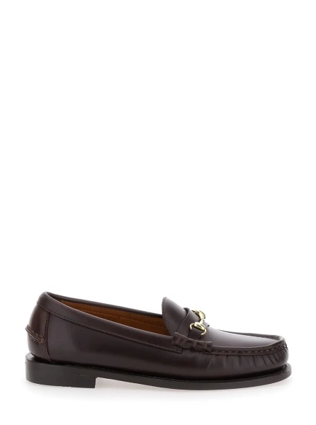 Mocasini Loafers with Horsebit on the Front in Bordeaux Leather for Women
