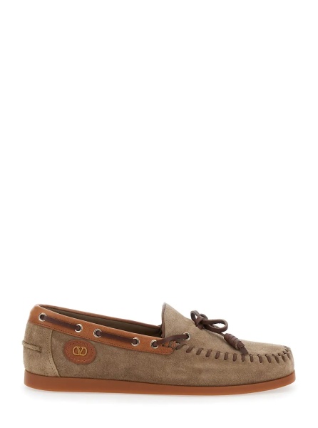 Mocasini 'Palm Avenue' Brown Loafers with VLogo Patch on the Sidei n Leather Man