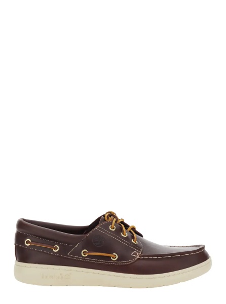 Mocasini 'Portofino Pier' Bordeaux Loafers with Contrast Stitching and Laces in Leather for Men
